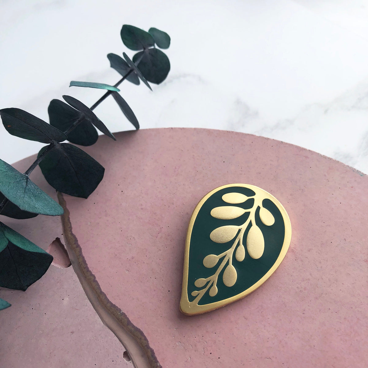 Calathea Makoyana Leaf Enamel Pin