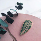 Tropical Leaf Enamel Pin - Calathea Ornata