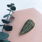 Tropical Leaf Enamel Pin - Calathea Ornata