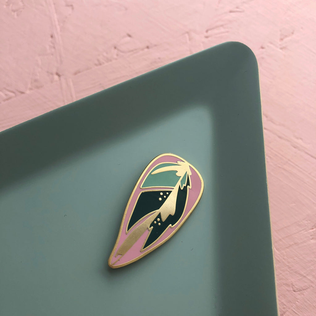 Pink Leaf Enamel Pin - Calathea Stromanthe Trio Star