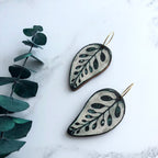 Calathea Makoyana Hoop Earrings