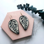 Calathea Makoyana Hoop Earrings