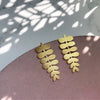 Gold Leaf Stud Earrings - Minimal Botanical Studs