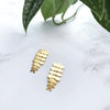 Gold Leaf Stud Earrings - Minimal Botanical Studs