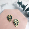 Enamel Leaf Earrings