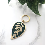 Calathea Leaf Enamel Keychain