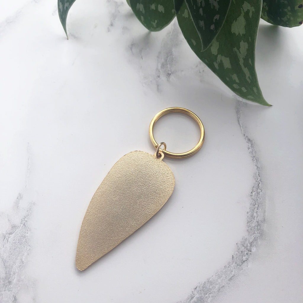 Tropical Leaf Enamel Keychain