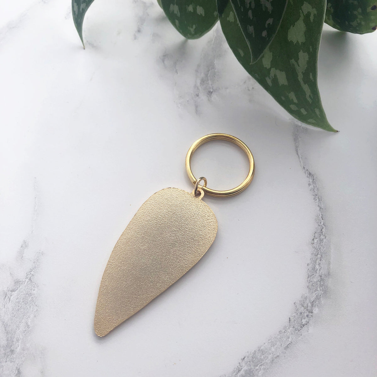 Tropical Leaf Enamel Keychain