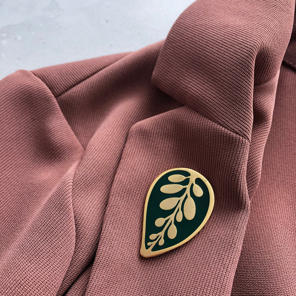 Calathea Makoyana Leaf Enamel Pin