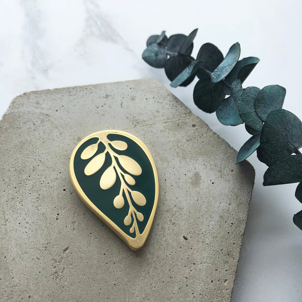 Calathea Makoyana Leaf Enamel Pin