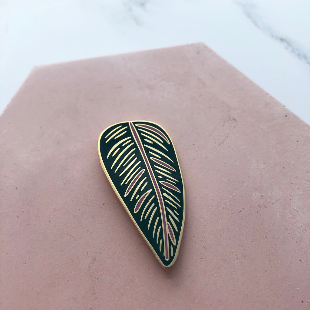 Tropical Leaf Enamel Pin - Calathea Ornata
