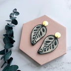 Calathea Makoyana Statement Drop Earrings