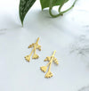 Gold Flower Bloom Stud Earrings