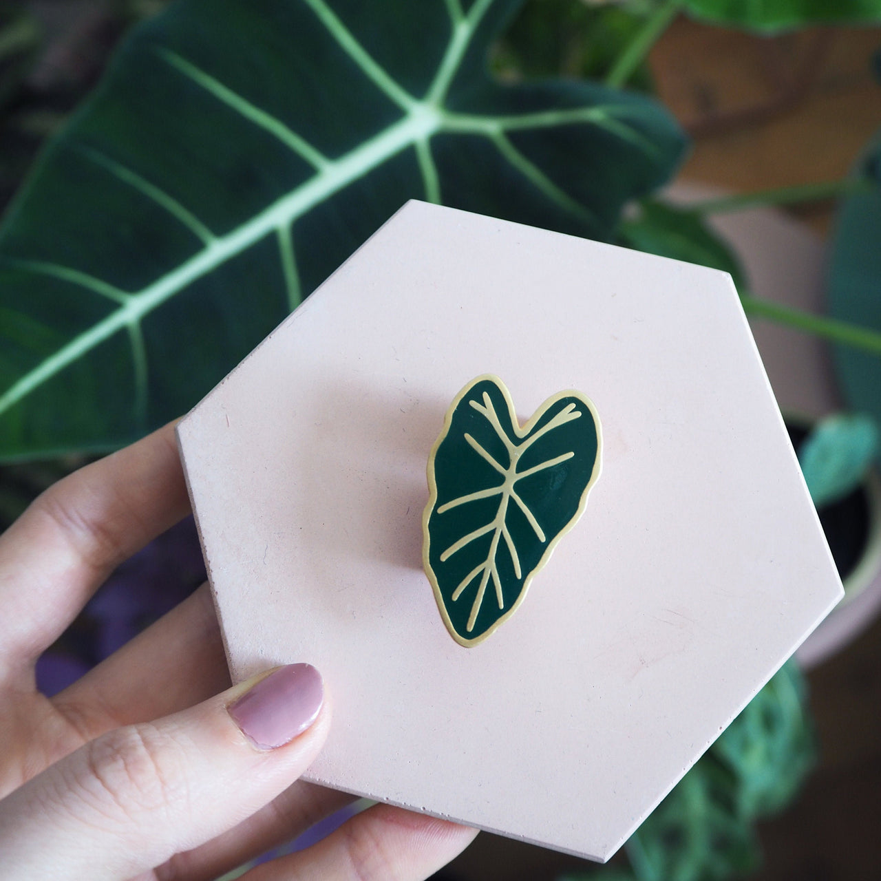Alocasia Enamel Pin - House Plant Pin