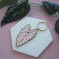 Caladium Keychain - Pink Plant Keyring