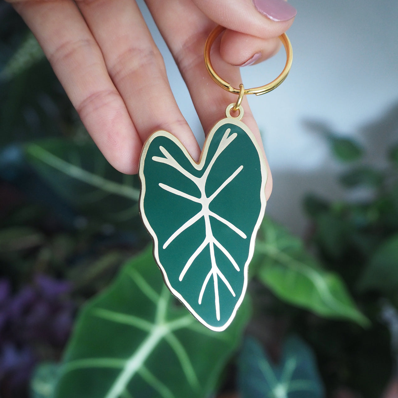 Alocasia House Plant Keyring