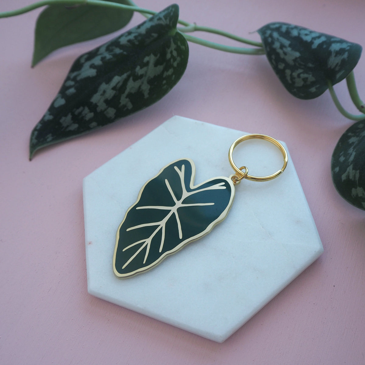 Alocasia House Plant Keyring