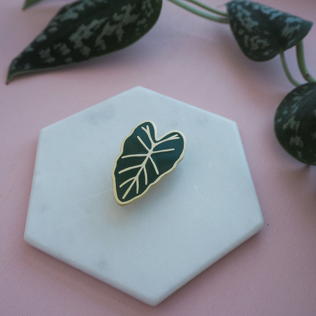 Alocasia Enamel Pin - House Plant Pin