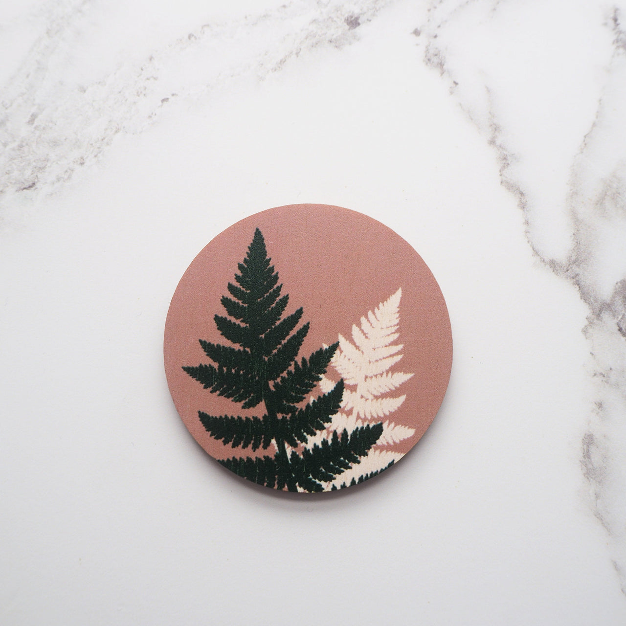Pink Fern Brooch
