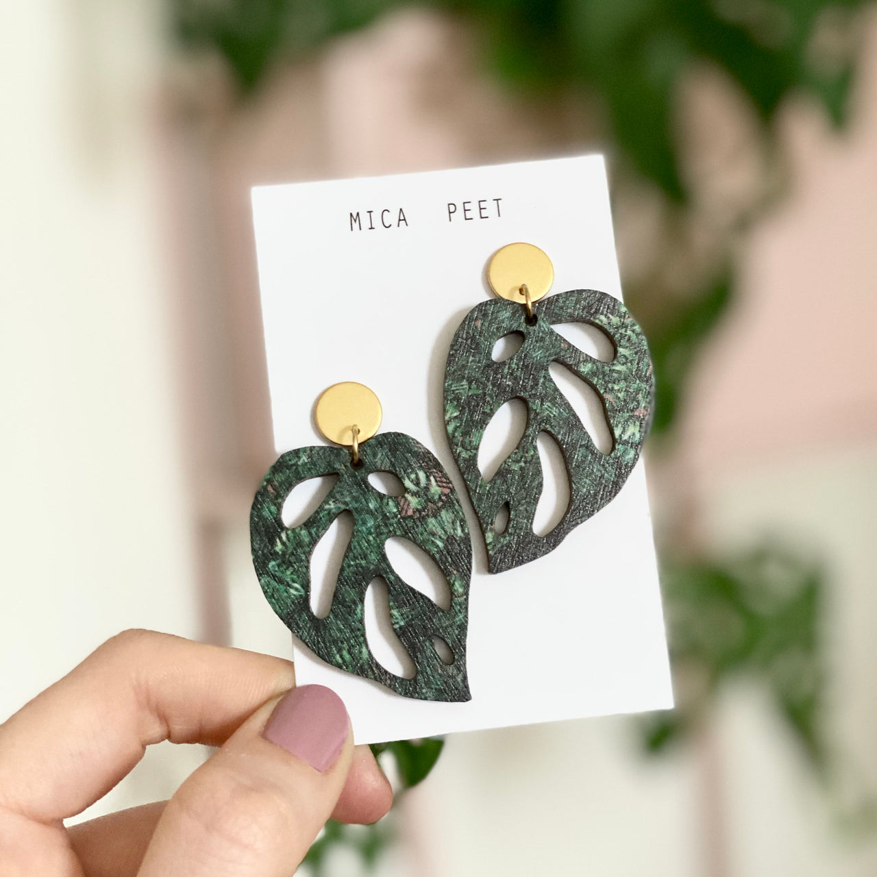 Statement Monstera Obliqua Drop Studs