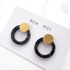 Green Ring Stud Earrings