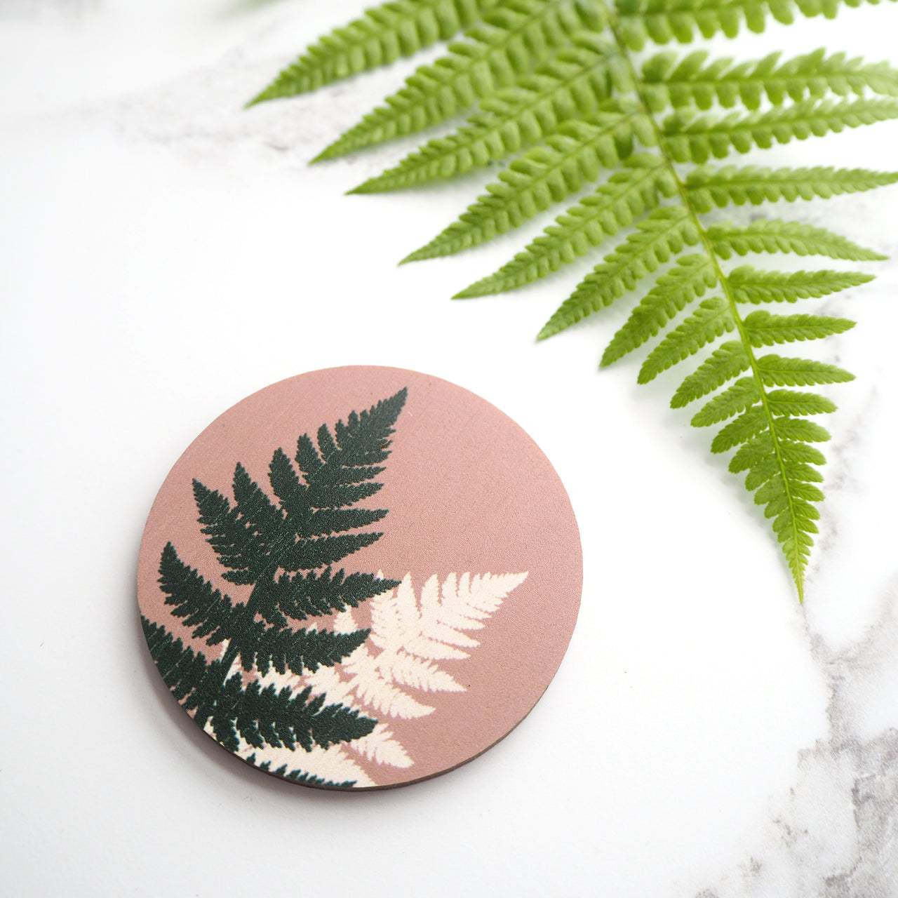 Large Fern Hair Clip - Pink