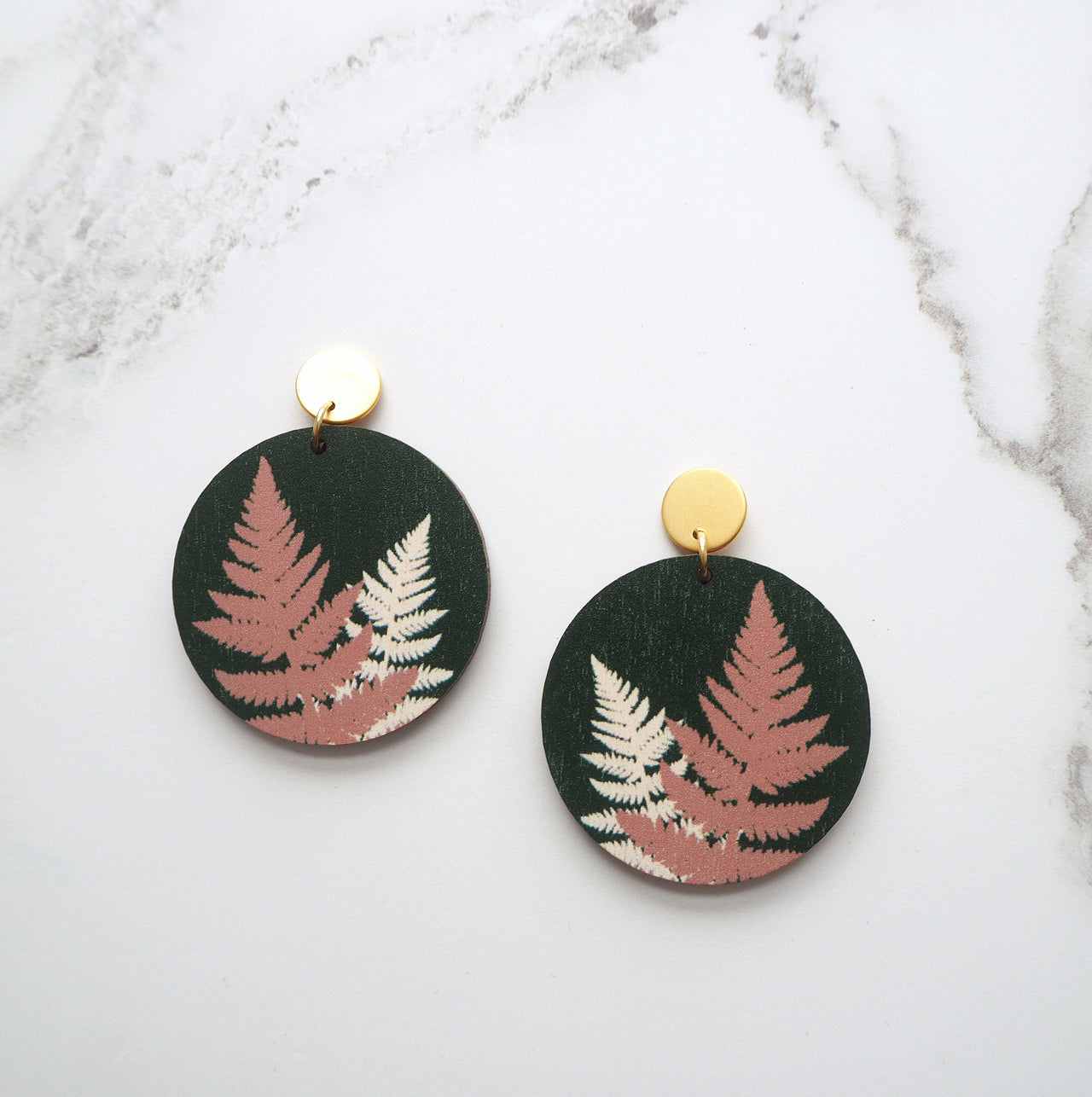 Statement Fern Drop Earrings - Green