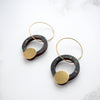 Green & Gold Ring Hoop Earrings