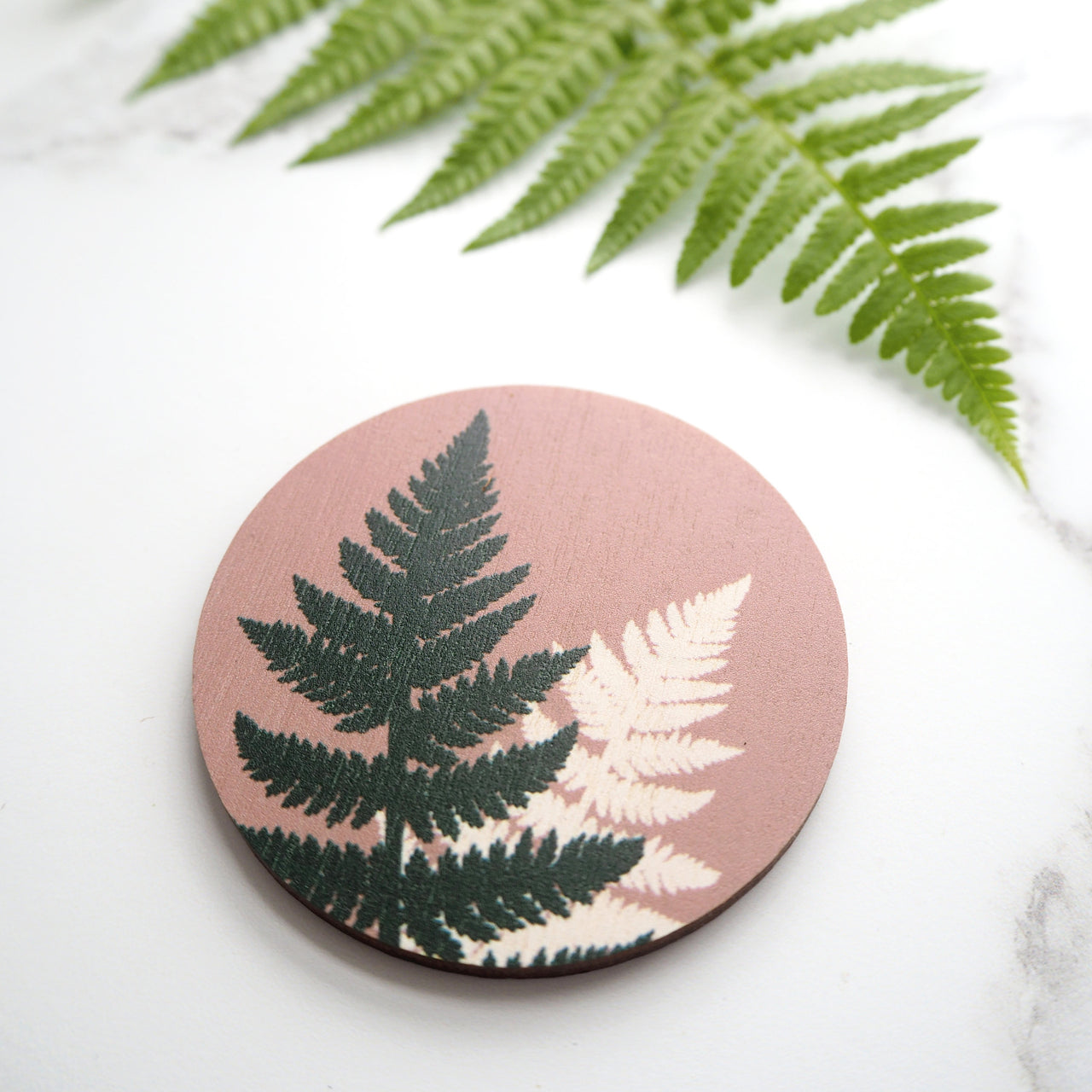 Large Fern Hair Clip - Pink