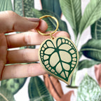 Enamel Leaf Keychain - Anthurium Clarinervium
