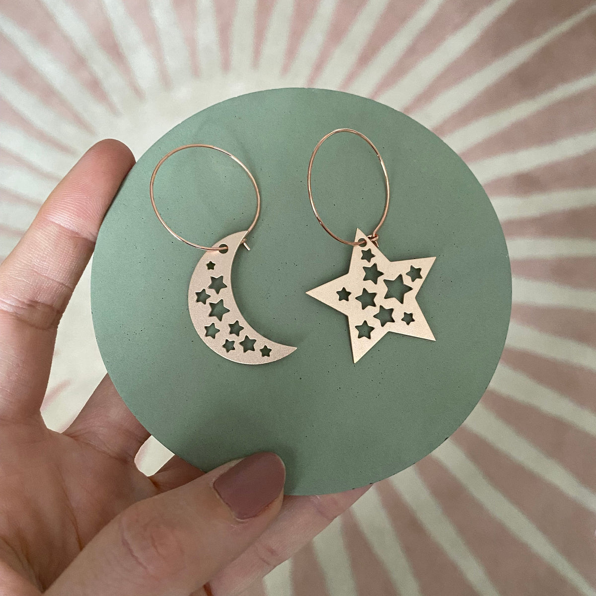 Moon & Star Hoop Earrings