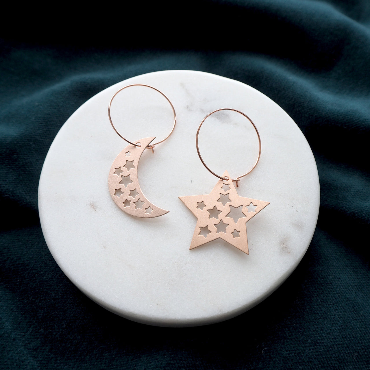 Moon & Star Hoop Earrings