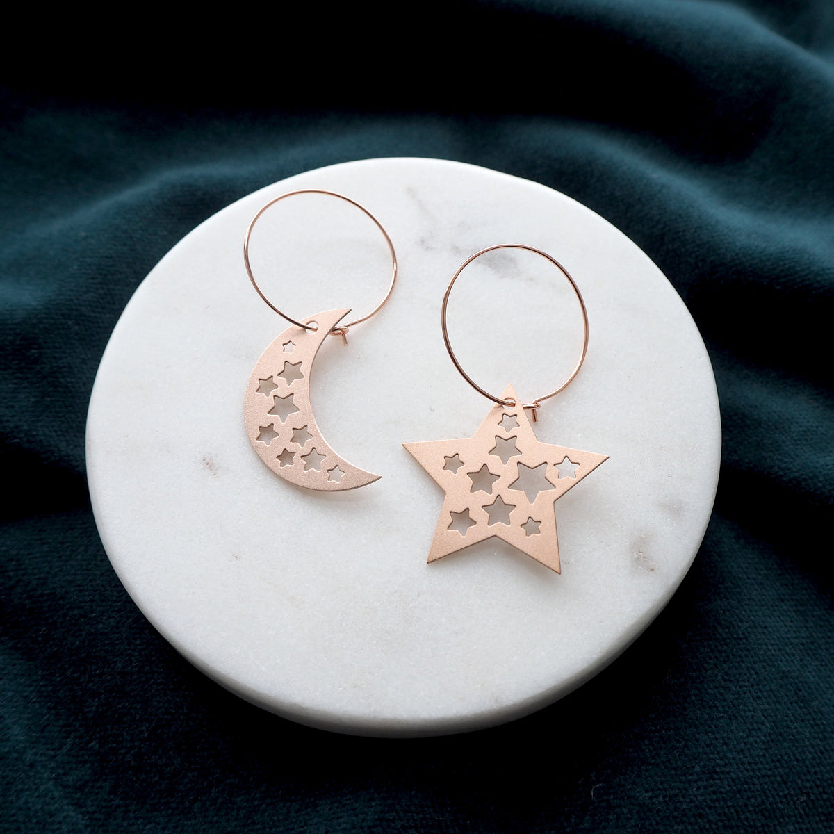 Moon & Star Hoop Earrings