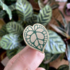 Tropical Leaf Enamel Pin - Anthurium Clarinervium Enamel Pin