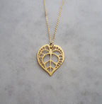 Gold Anthurium Leaf Necklace