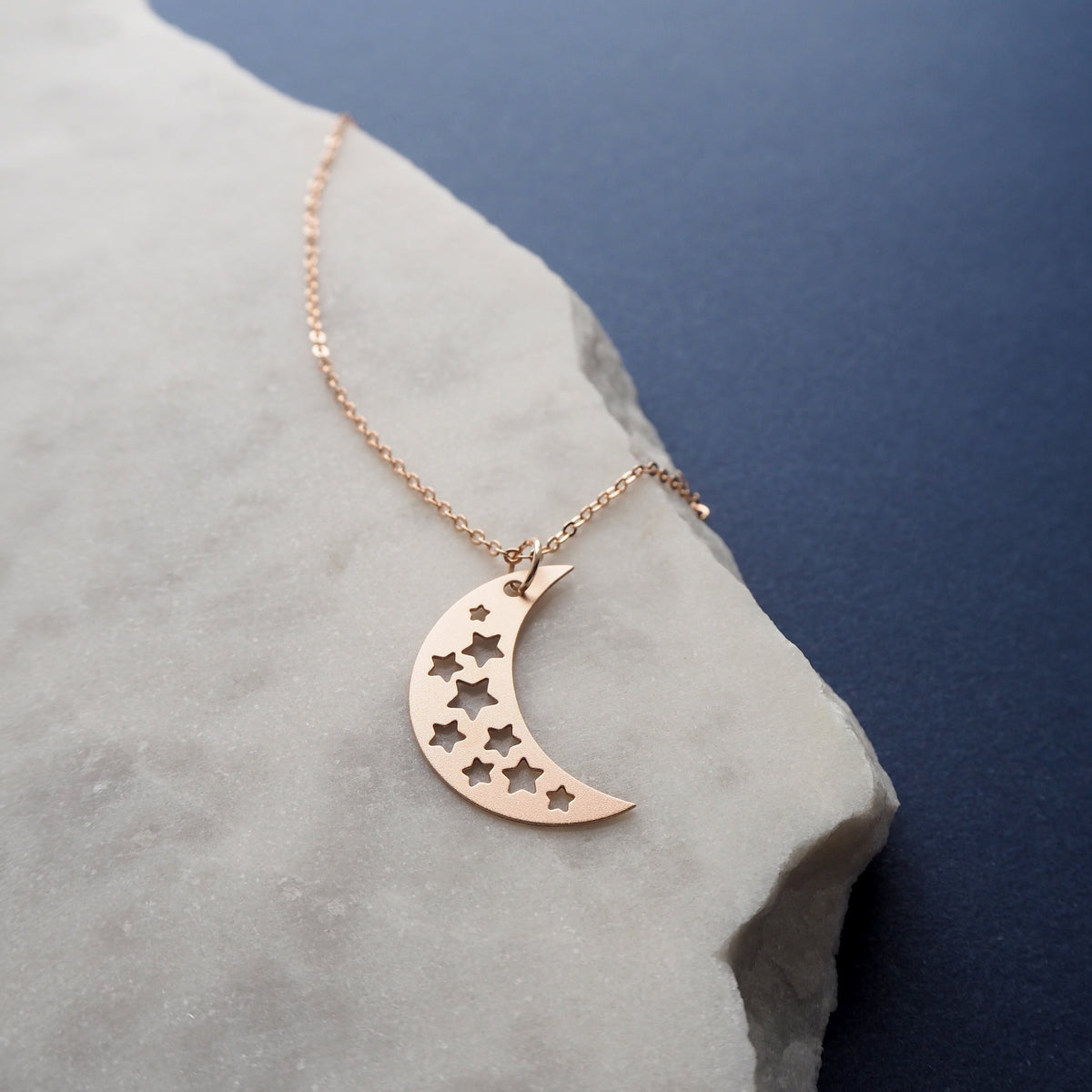 Rose Gold Moon Necklace