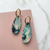 Pastel Marble Irregular Hoop Earrings