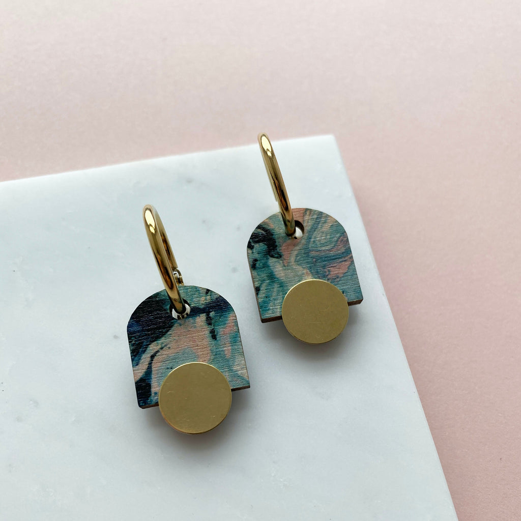 Geometric Arch Hoop Earrings - Pastel Hoop Earrings