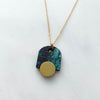 Blue & Gold Geometric Arch Necklace