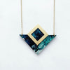 Teal & Gold Triangle Necklace