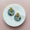 Irregular Circle Stud Earrings - Pastel Marble Stud Earrings