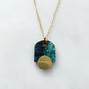 Blue & Gold Geometric Arch Necklace