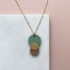 Mint, Pink & Gold Circle Necklace