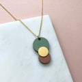 Mint, Pink & Gold Circle Necklace