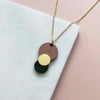 Pink & Green Circle Necklace