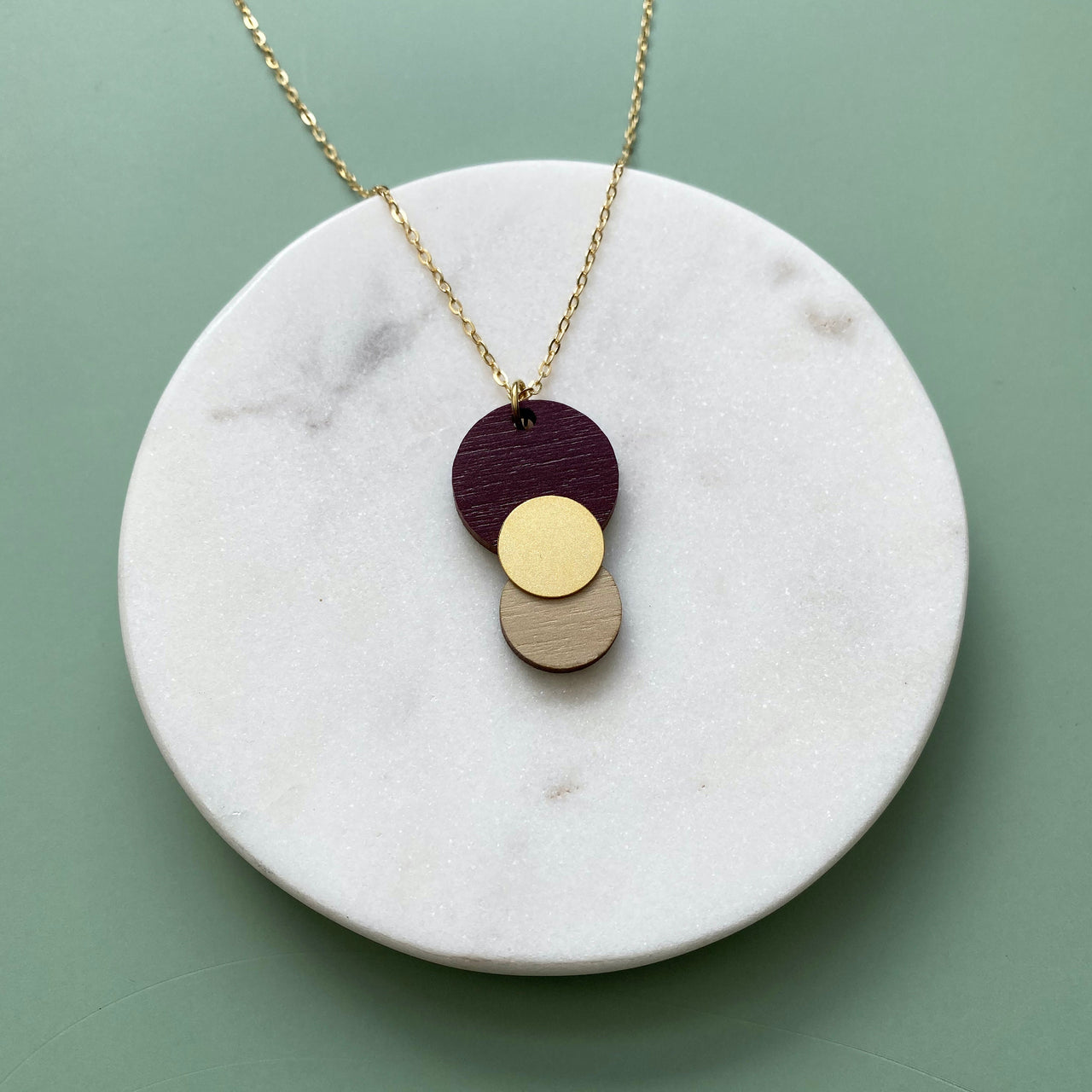 Purple & Cream Circle Necklace