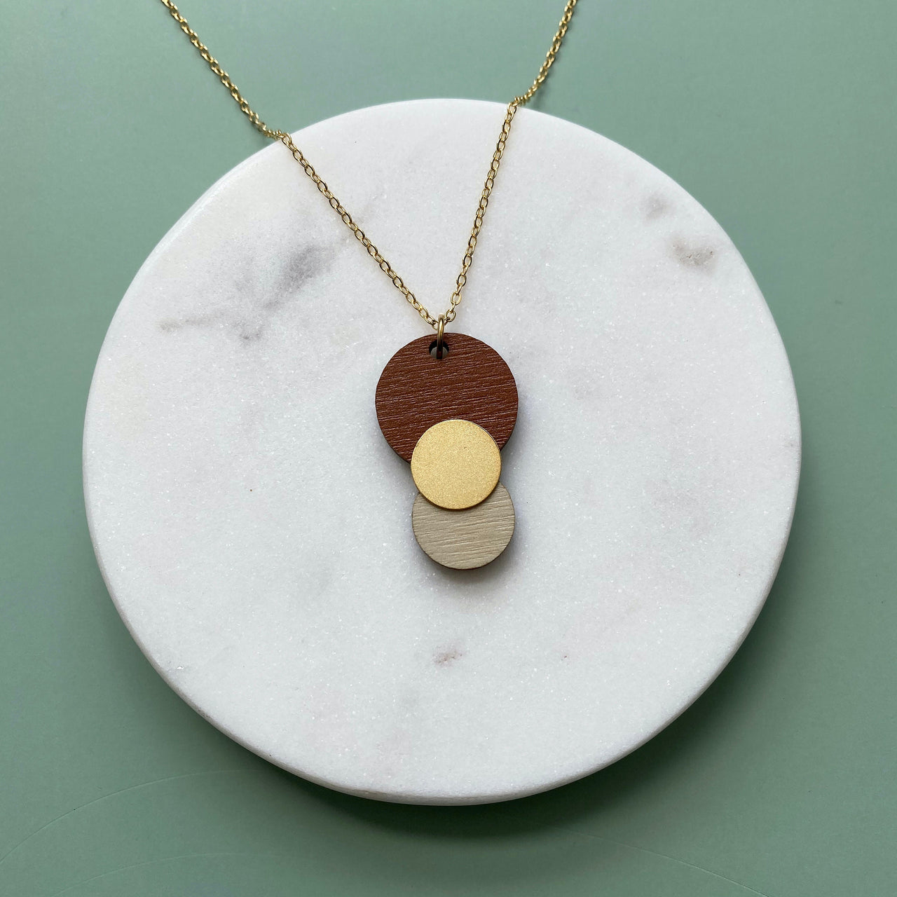 Burnt Orange & Cream Circle Necklace