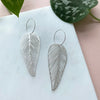 Silver Leaf Hoop Earrings