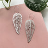 Silver Leaf Hoop Earrings