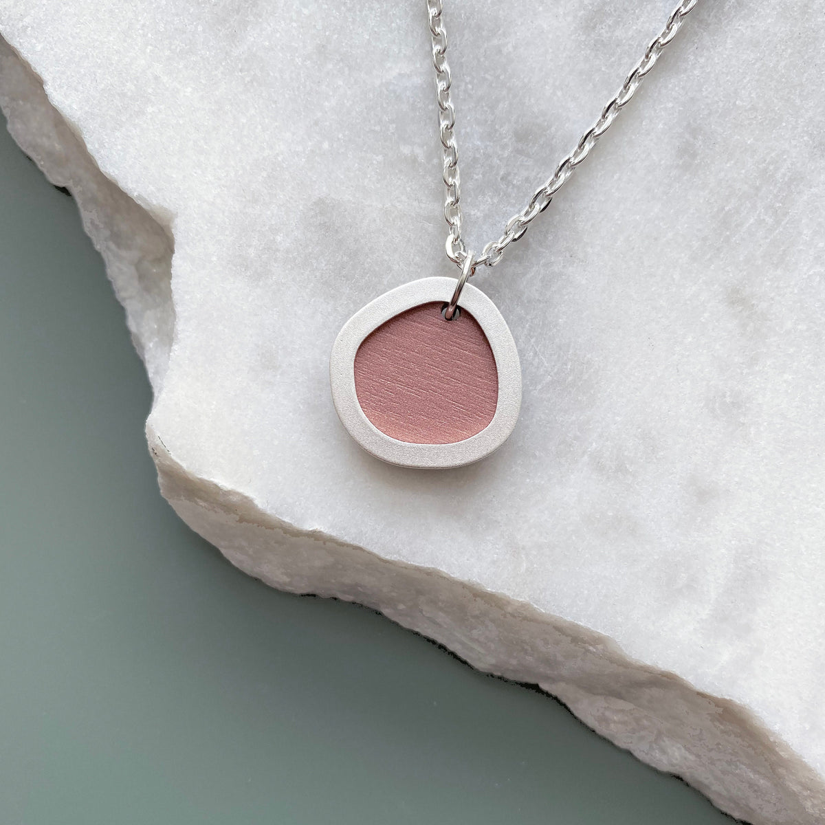 Silver Geometric Circle Necklace - 5 Colours Available